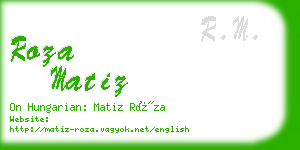 roza matiz business card